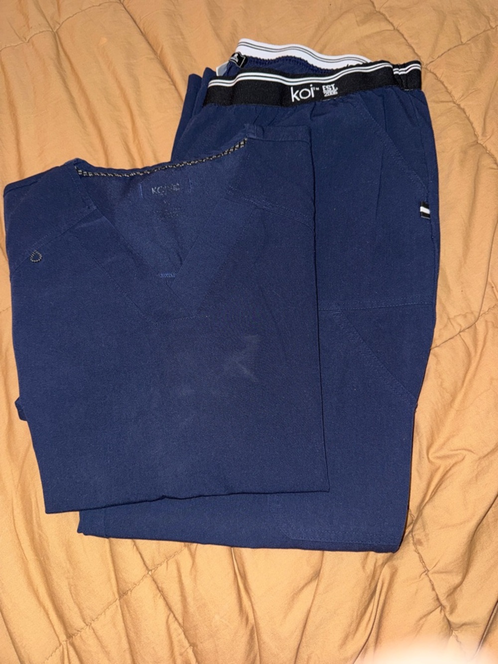 Koi Essentials Women's Navy Blue Scrub Set